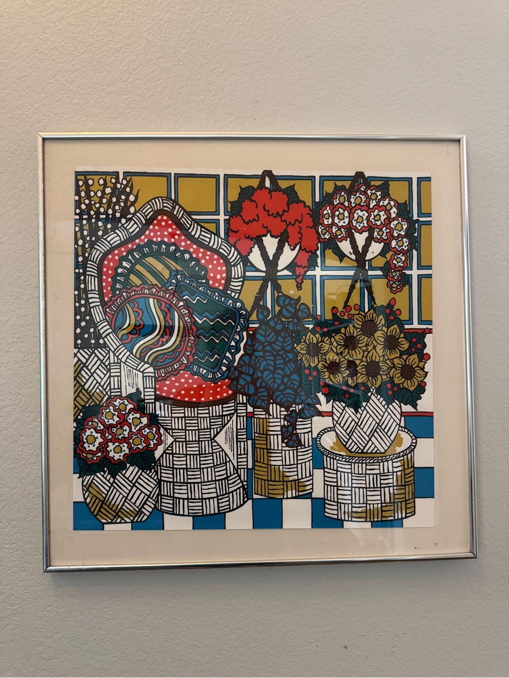 Vintage Mara Lynn Abboud. Garden Interior. Serigraph. Limited edition. 1975.